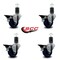 Service Caster 3'' Solid Poly Swivel 1-5/8'' Expanding Stem Caster Set with Brake, 4PK SCC-EX20S314-SPUS-PLB-158-4 - alternate 2